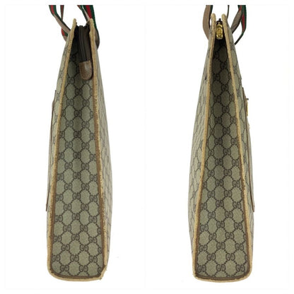 Gucci Vintage Sherry Line Beige GG Supremecanvas Tote Shoulder Bag — view 7