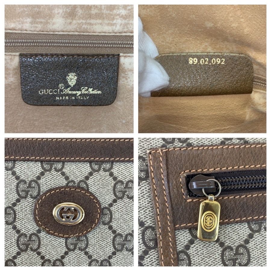 Gucci Vintage Sherry Line Beige GG Supremecanvas Tote Shoulder Bag — view 3