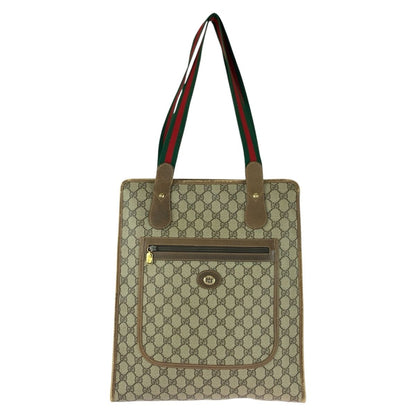 Gucci Vintage Sherry Line Beige GG Supremecanvas Tote Shoulder Bag