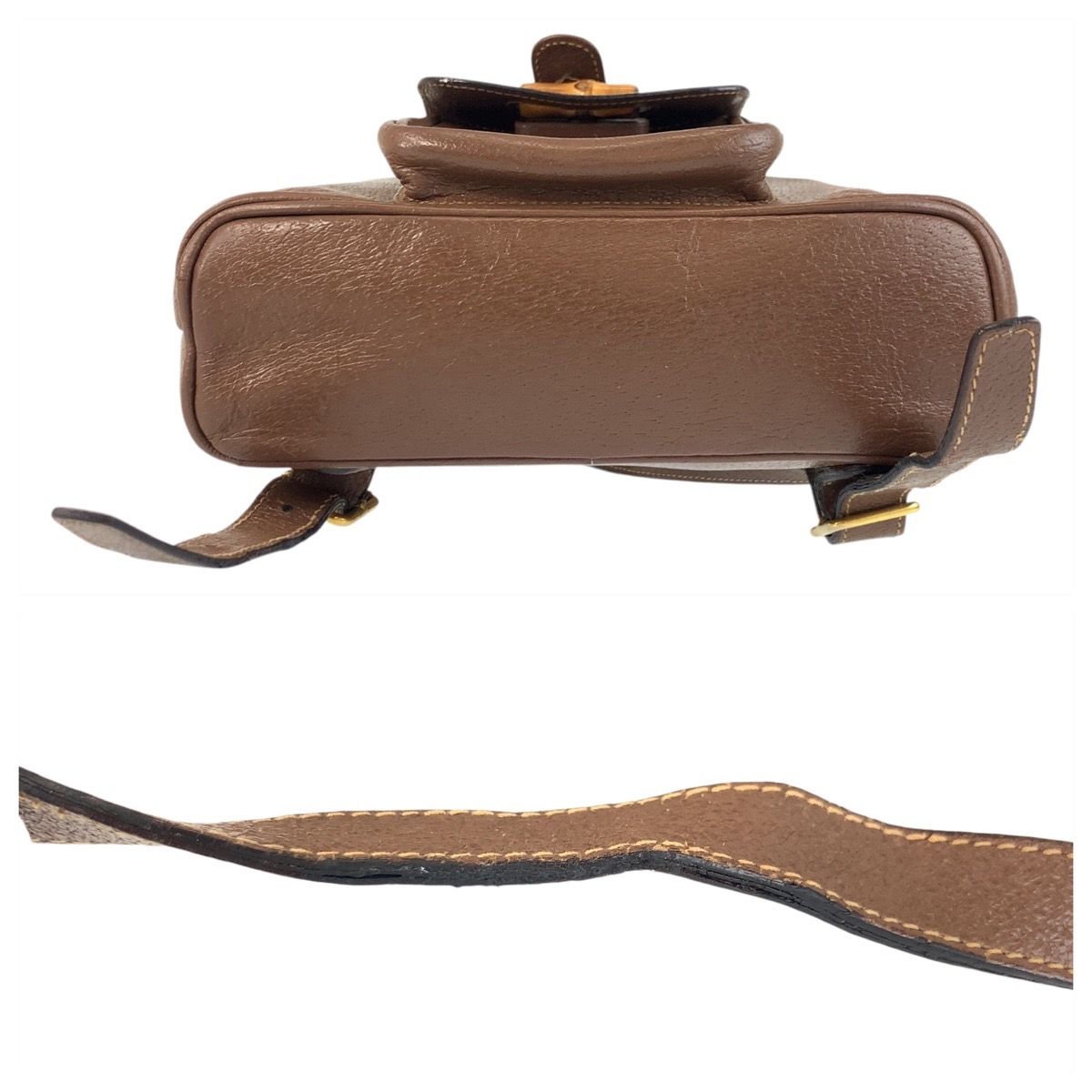 Gucci Bamboo Brown Gold Leather Backpack — view 7