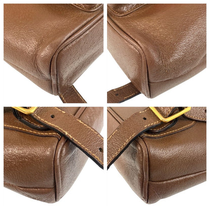 Gucci Bamboo Brown Gold Leather Backpack — view 4
