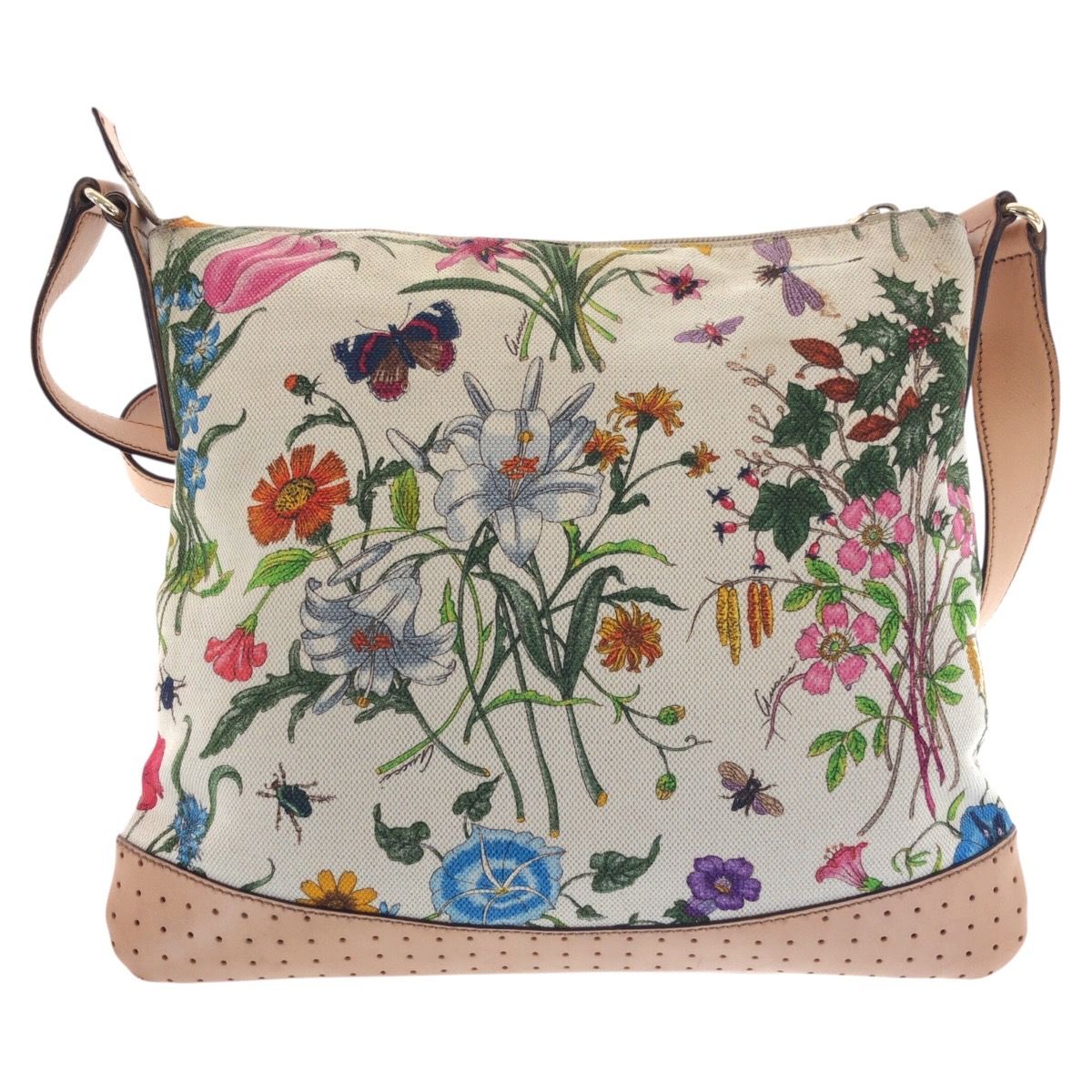 Gucci Flora Multicolor Gold Canvas Shoulder Bag — view 2