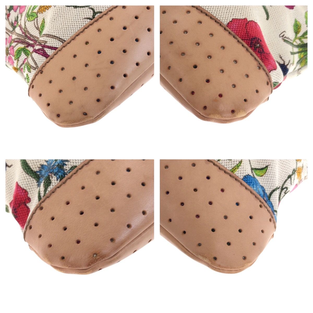 Gucci Flora Multicolor Gold Canvas Shoulder Bag — view 4