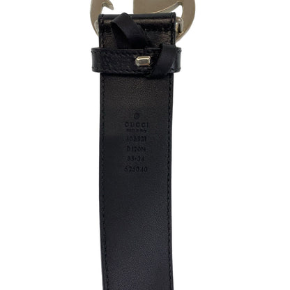 Gucci GG Marmont 85 34 Inch Black Silver Leather Belt Buckle — view 2