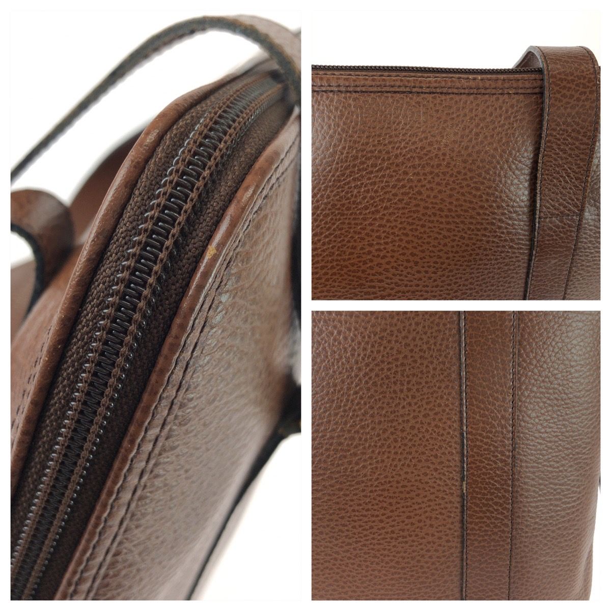 Dior Vintage Logo CD Brown Leather Shoulder Bag — view 5