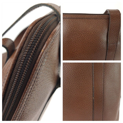 Dior Vintage Logo CD Brown Leather Shoulder Bag — view 5