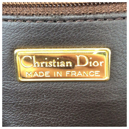 Dior Vintage Logo CD Brown Leather Shoulder Bag — view 4