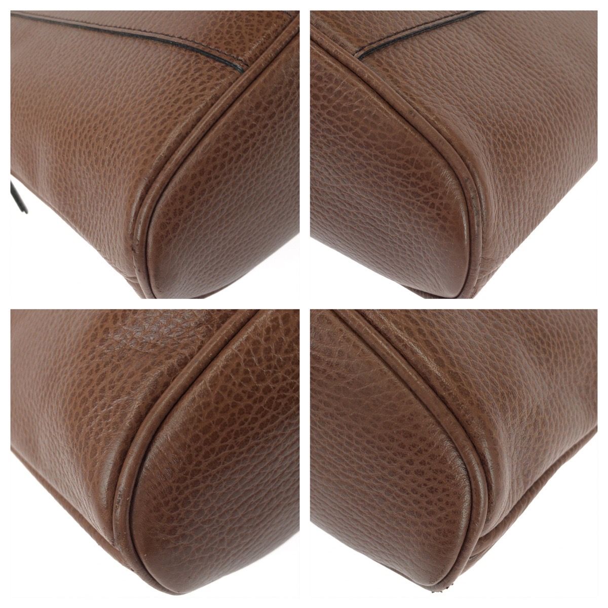 Dior Vintage Logo CD Brown Leather Shoulder Bag — view 3