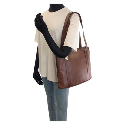 Dior Vintage Logo CD Brown Leather Shoulder Bag — view 7