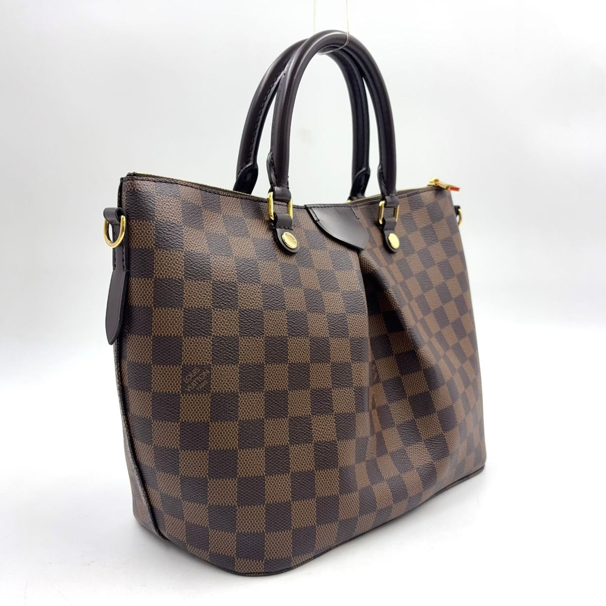 Louis Vuitton Sienna MM Damier Ebene Leather Brown Handbag Gold — view 2