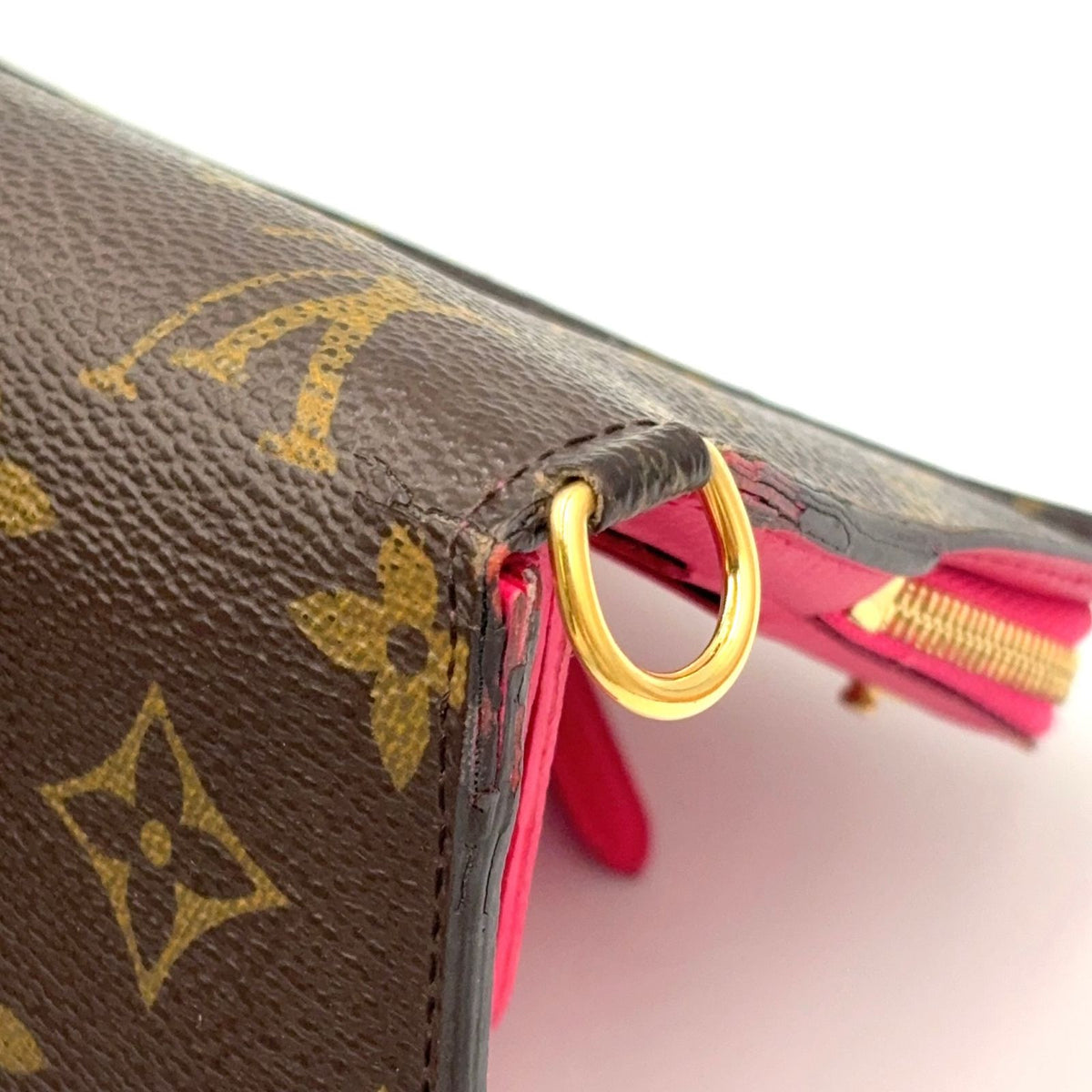 Louis Vuitton Monogram Zippy Wallet Leather Pink Brown Gold — view 8