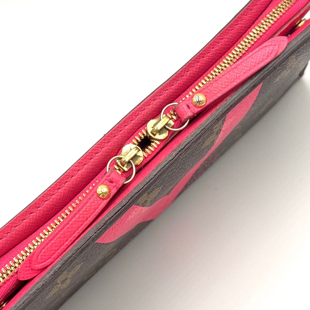Louis Vuitton Monogram Zippy Wallet Leather Pink Brown Gold — view 6