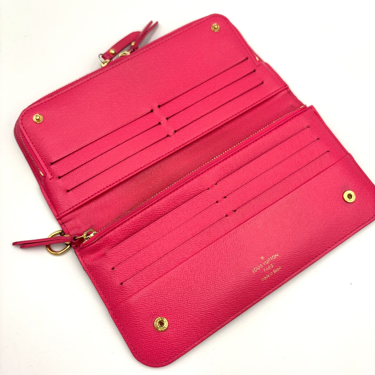 Louis Vuitton Monogram Zippy Wallet Leather Pink Brown Gold — view 3