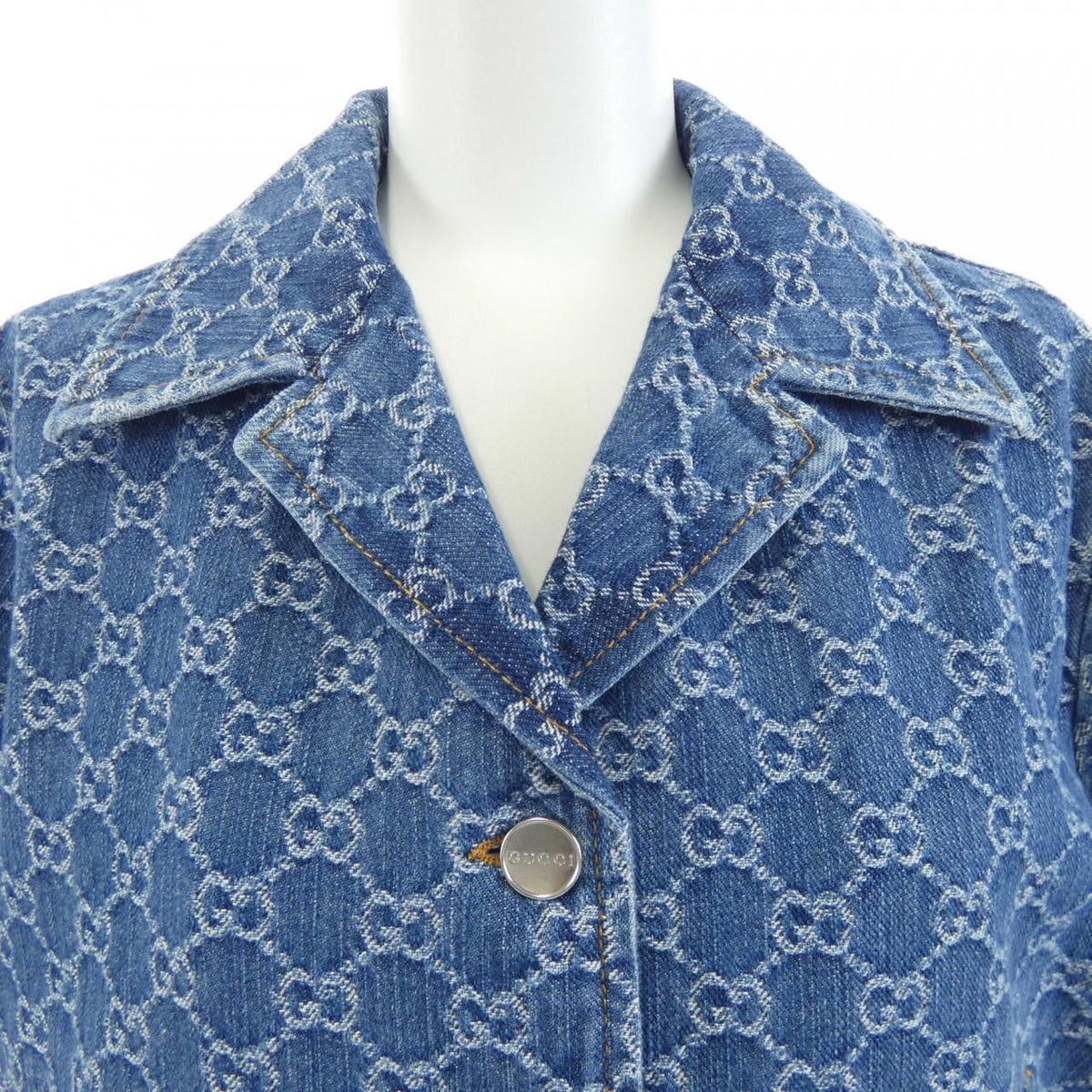 Gucci GG Denim Jacquard Top Jacket — view 5