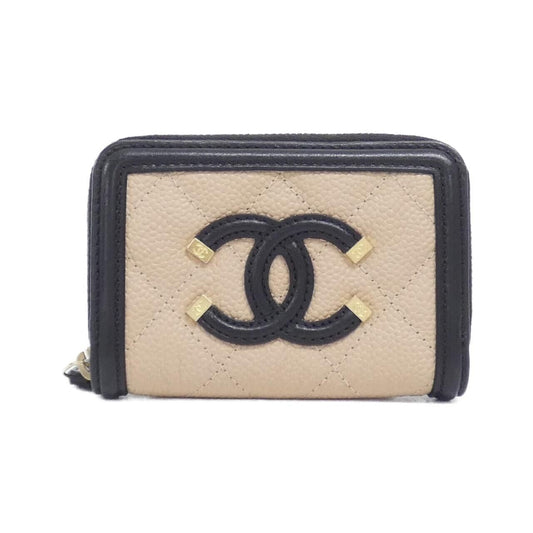 Chanel Coin Case Coin Purse Beige
