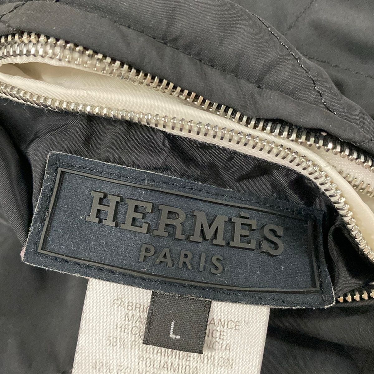 Hermes Jacket L Black Long Sleeve Reversible Winter — view 4