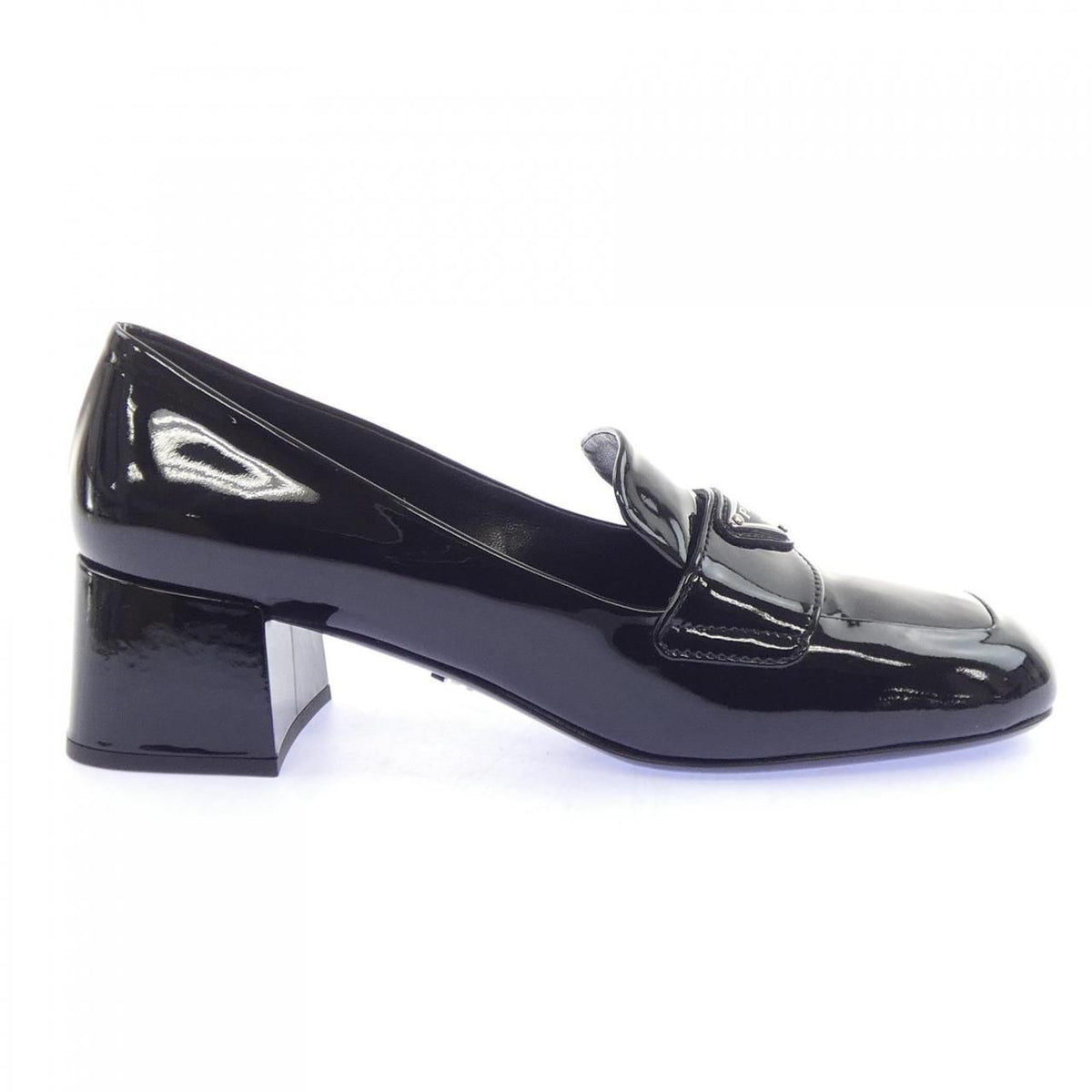 Prada Triangle Logo Chunky Heel Loafers Shoes