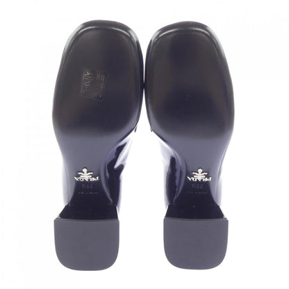 Prada Triangle Logo Chunky Heel Loafers Shoes — view 4