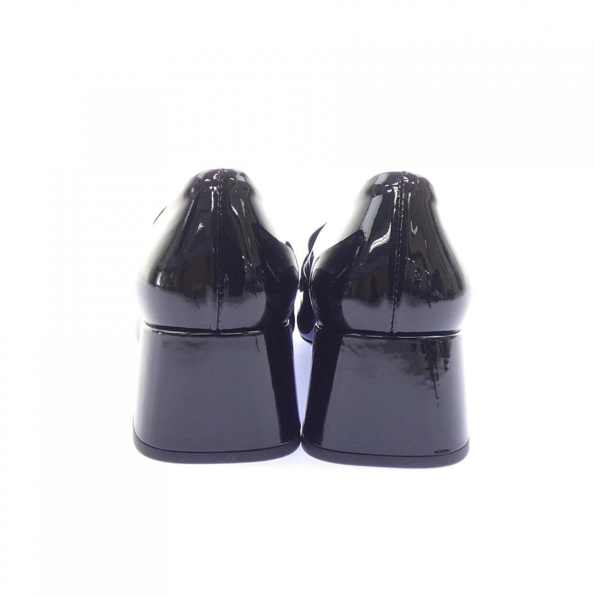 Prada Triangle Logo Chunky Heel Loafers Shoes — view 5