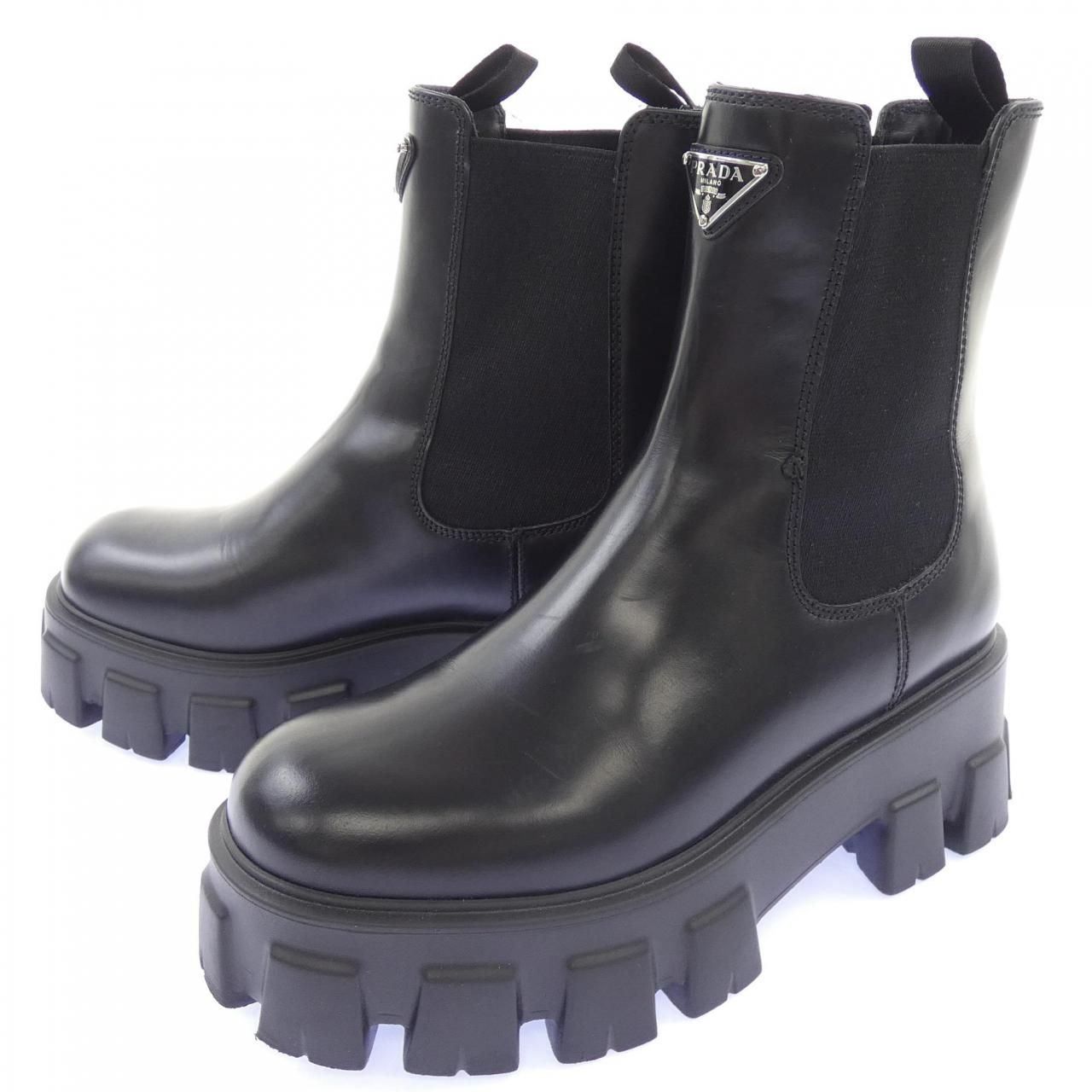 Prada Monolith Chelsea Triangle Logo Boots — view 3
