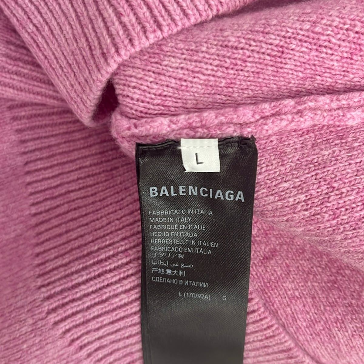 Balenciaga Long Sleeve Sweater L Pink — view 5