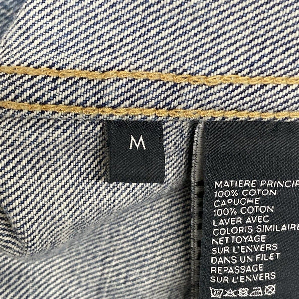 Celine Jean M Trucker Jacket Blue Light Gray Long Sleeve Sweatshirt Hooded Logo — view 5
