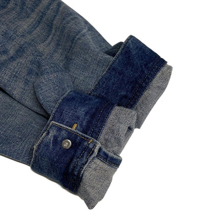 Celine Jean M Trucker Jacket Blue Light Gray Long Sleeve Sweatshirt Hooded Logo — view 7