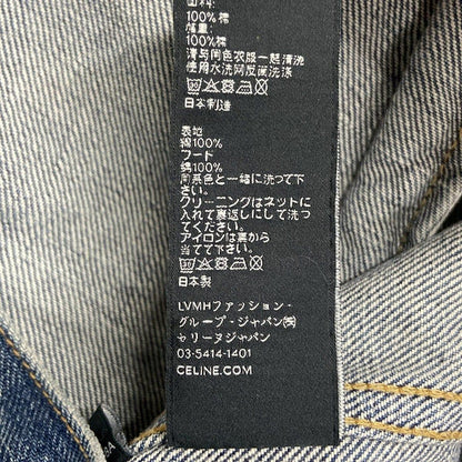 Celine Jean M Trucker Jacket Blue Light Gray Long Sleeve Sweatshirt Hooded Logo — view 4