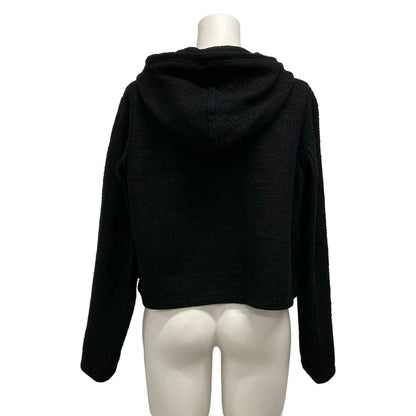 Celine Poncho 36 S Black Winter Cotton Wool Cape — view 2