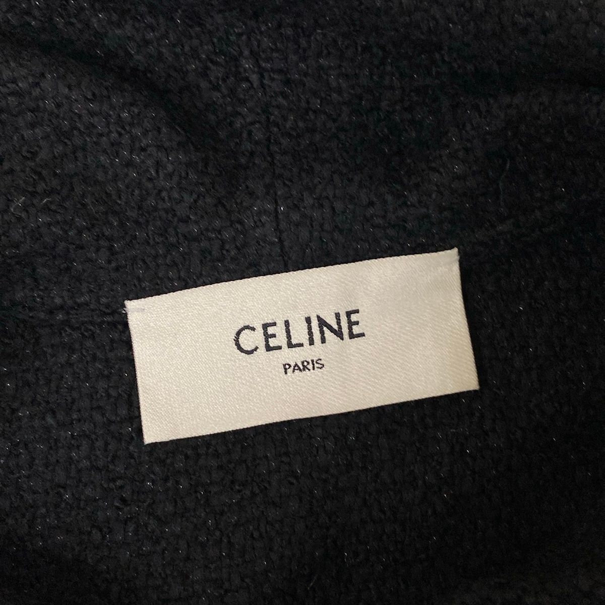 Celine Poncho 36 S Black Winter Cotton Wool Cape — view 3