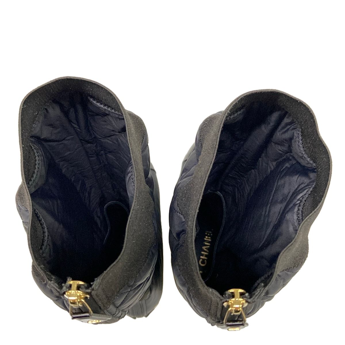 Chanel Long Boots C Black 2-Way Nylon Cover Removable with Pocket Quilted 37 — view 7