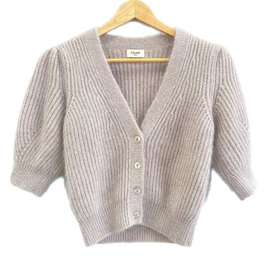 Celine Cardigan XS Light Purple Short Sleeve