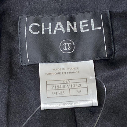 Chanel Coat 38 M Black Long Sleeve Tweed Short Length Winter Autumn Wool — view 3