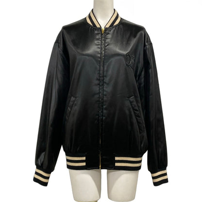 Celine Jacket 34 S Black Kazak Varsity Triomphe Spring Autumn Silk