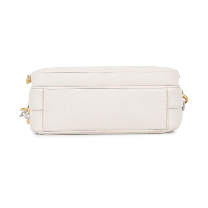 Prada Shoulder Bag Saffiano Leather Triangle Logo White — view 3