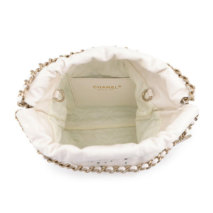 Chanel Handbag 22 Mini Perforated CC Logo Shiny Calf Leather 2-Way White — view 6