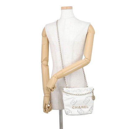 Chanel Handbag 22 Mini Perforated CC Logo Shiny Calf Leather 2-Way White — view 5