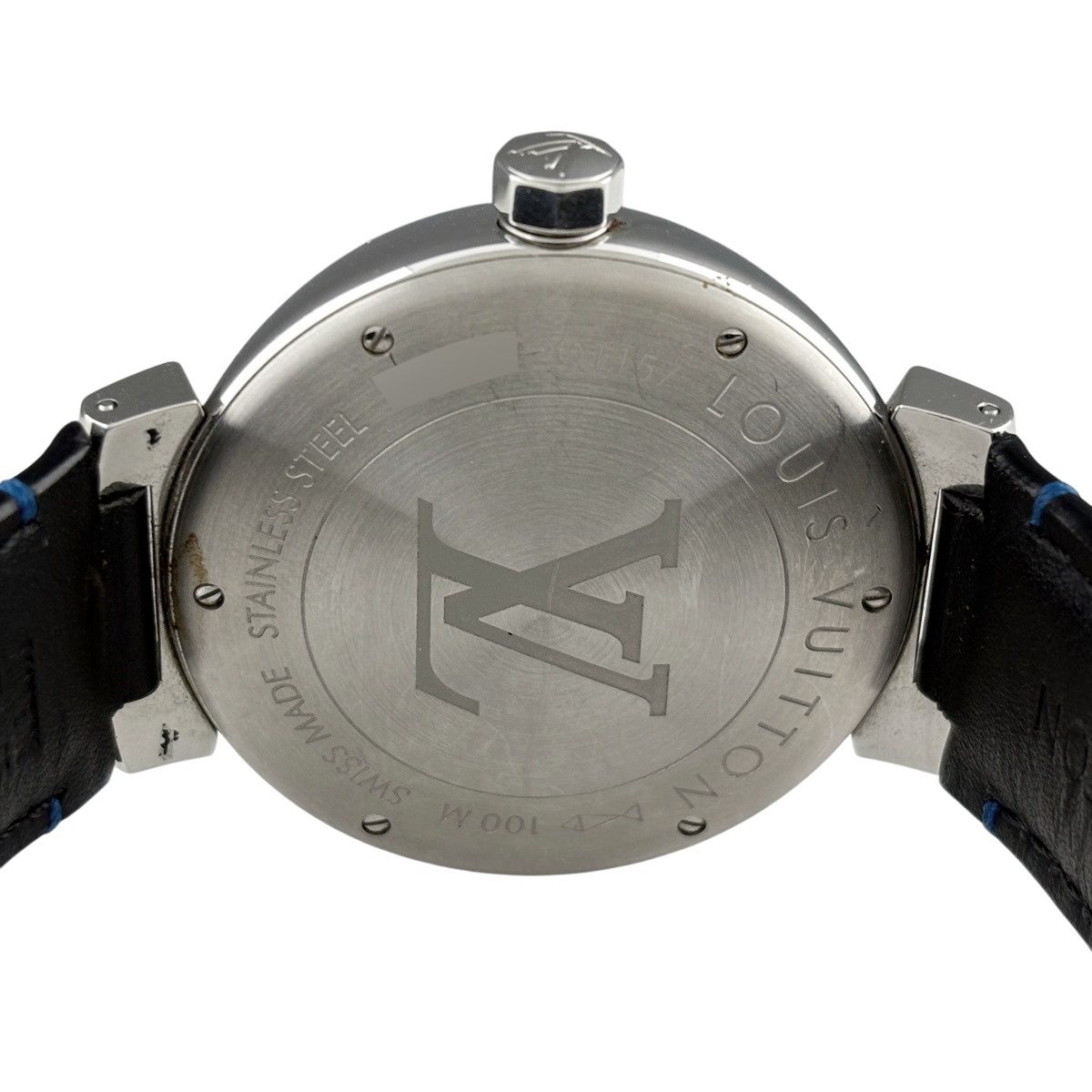Louis Vuitton Tambour GMT Watch SS Leather Automatic Blue — view 4