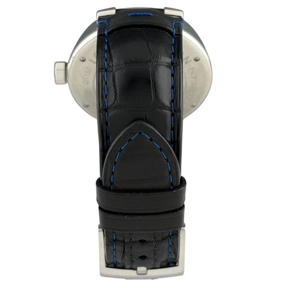 Louis Vuitton Tambour GMT Watch SS Leather Automatic Blue — view 3
