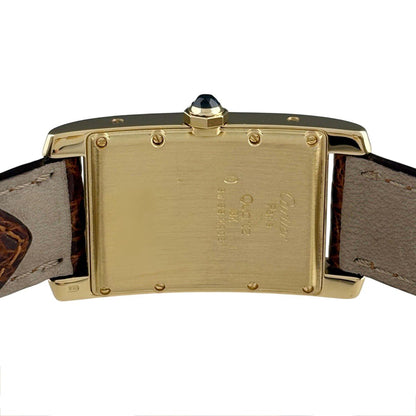 Cartier Tank American Wristwatch YG Leather Quartz Ivory Watch — view 4