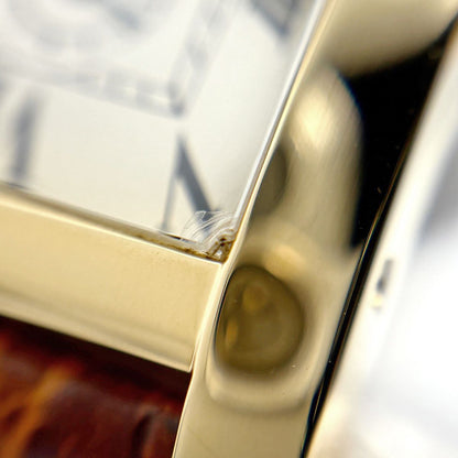 Cartier Tank American Wristwatch YG Leather Quartz Ivory Watch — view 7