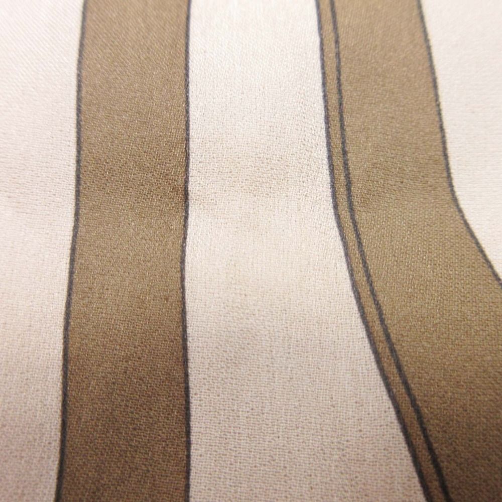 Hermes Promenade du Matin Silk Dress Stand Collar All Pattern 34 Beige Brown — view 8