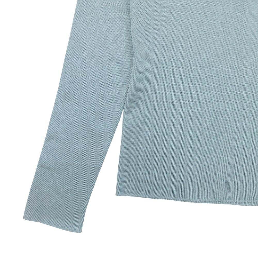 Hermes Silk High Gauge Knit Frill Neck Top 38 Light Green Sweater — view 4