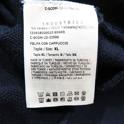 Moncler Logo Drawstring Embroidery Sweatshirt Pullover Hoodie XL Navy — view 8