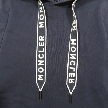 Moncler Logo Drawstring Embroidery Sweatshirt Pullover Hoodie XL Navy — view 3
