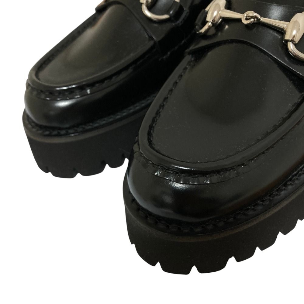 Gucci Lug Sole Horsebit Loafers Black 34.5 — view 8