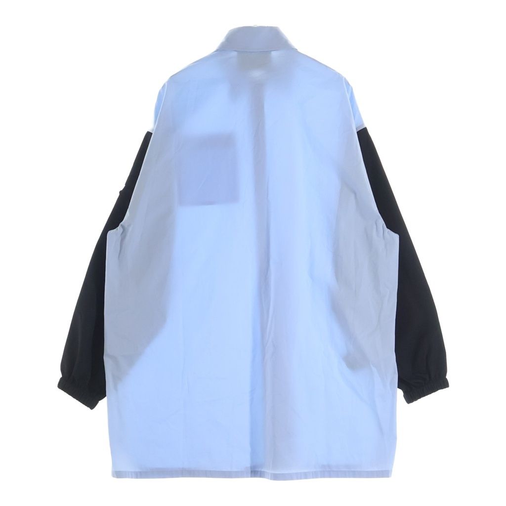 Prada Triangle Logo Cotton Docking Long Sleeve Shirt 36 Blue Black — view 2