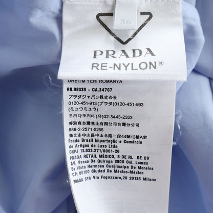 Prada Triangle Logo Cotton Docking Long Sleeve Shirt 36 Blue Black — view 8