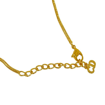 Dior Vintage Logo Snake Chain Necklace Gold Plated — view 5