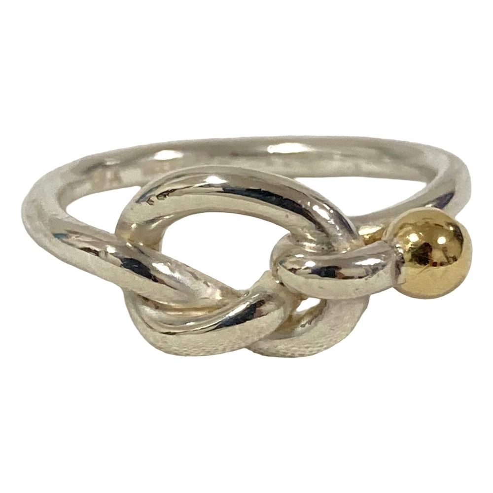 Tiffany & Co Vintage Hook &eye Love Knotring Ring Sterling Silver 18K
